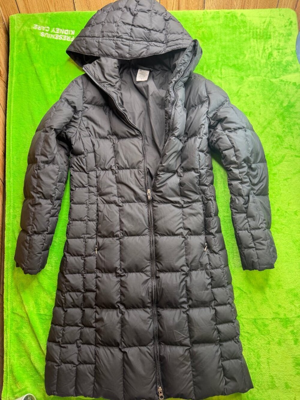 Patagonia Down With It Parka Black Sz S Vtg 2012 Hooded Long Coat